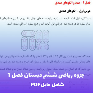 جزوه ریاضی ششم دبستان فصل 1 عدد و الگوهای عددی PDF