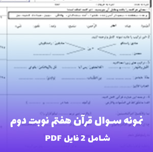 نمونه سوال قرآن هفتم نوبت دوم (PDF)
