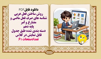 روش ساختن فعل عربی شناسه های صرف فعل ماضی و مضارع و امر پایه دهم