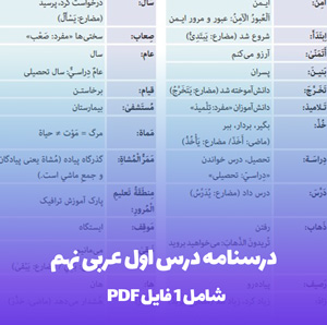درسنامه درس اول عربی نهم (PDF) | تسلط سریع