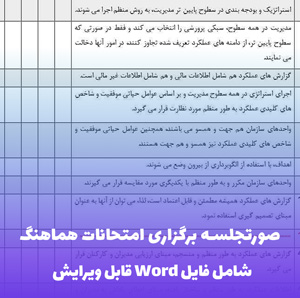 صورتجلسه برگزاری امتحانات هماهنگ ( فایل Word قابل ویرایش)