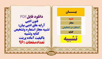 آرایه های ادبی بیان تشبیه مجاز استعاره وتشخیص کنایه وتشبیه